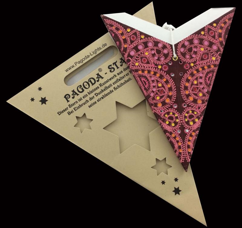 Baby Dunhill Red - Foldable glowing Paperstar with 5 points, 40 cm
